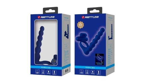 PRETTY LOVE - AJMAL VIBRATING RING WITH PLUG BLUE