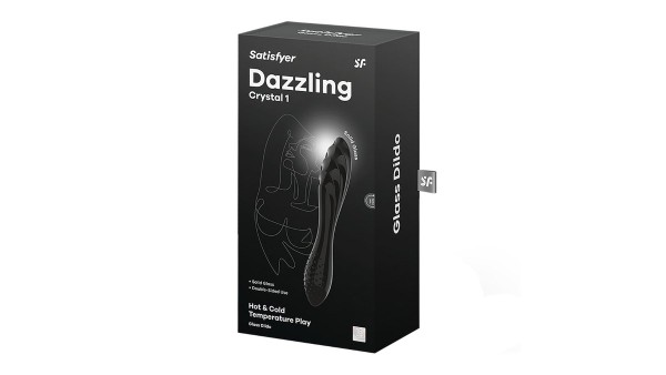 SATISFYER DAZZLING CRYSTAL 1 GLASS DILDO BLACK