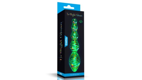 Lovetoy Tantalizing Orbs Glow Glass Dildo - Clear