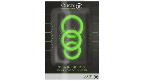 Cockring Set - Glow in the Dark - 3 Pieces