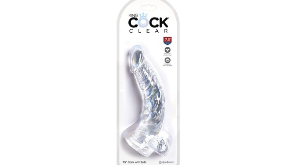 King Cock Clear 7.5″ Cock w/Balls