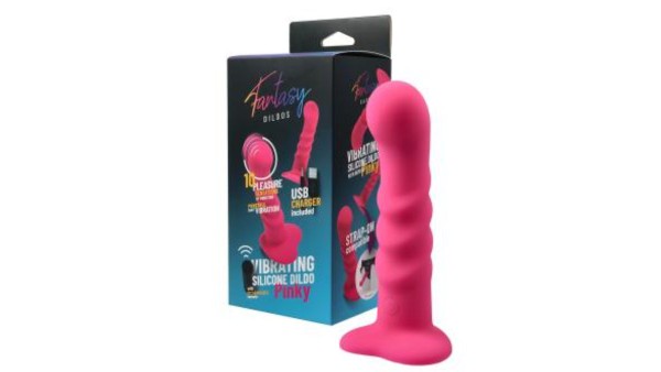VIBRATING SILICONE DILDO PINKY" W/ REMOTE CONTROL"