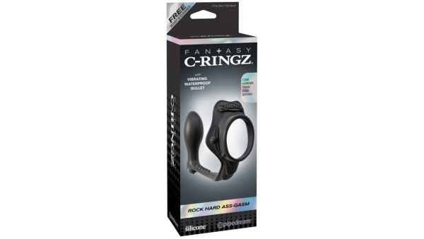 Fantasy C-Ringz Rock Hard Ass-Gasm Vibrating Ring – Black