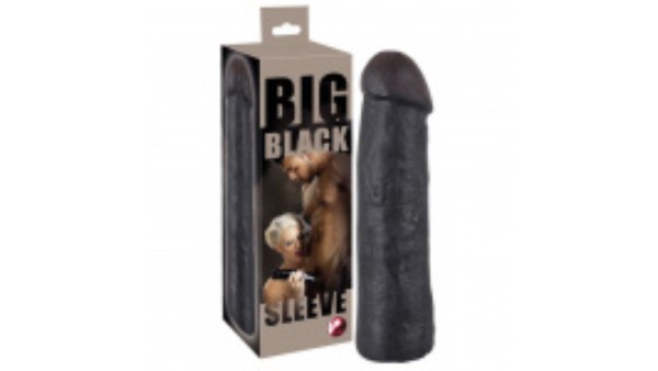 Mega Black Penis Enlarging Sleeve 22cm
