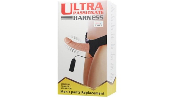 Baile Ultra Passionate Harness Harness with Dildo 15cm and Vibration in skin col