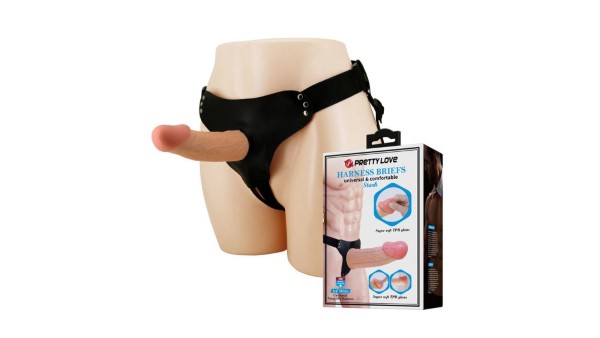 PRETTY LOVE STARK strap-on with vibrating white dildo