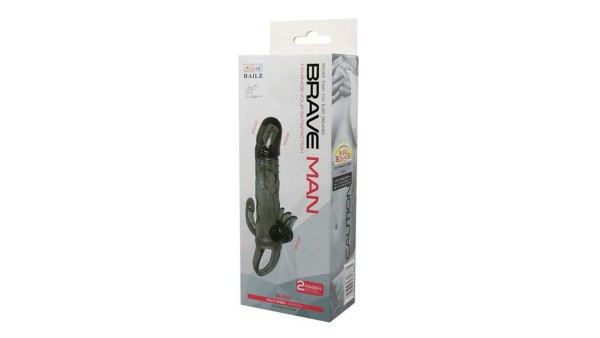 Penis sleeve and extender in grey colour with 2 vibrations