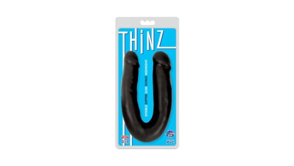 FINE DOUBLE THINZ BLACK DILDO 33 CM