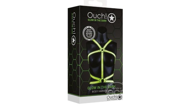 OUCH! BODY HARNESS GLOW IN THE DARK S/M
