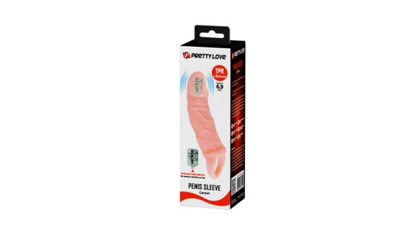 Pretty Love CARSON Vibrating Penis Sleeve 17.5 cm FLESH WHITE