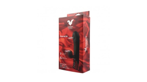 HAVANA RECHARGEABLE SILICONE VIBRATOR WITH TAPPING RABBIT AND TAPPING SHAFT