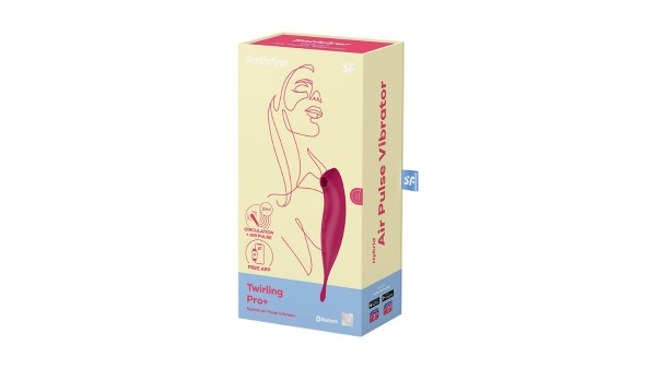 SATISFYER TWIRLING PRO VIBRATOR WITH CONNECT APP DARK RED