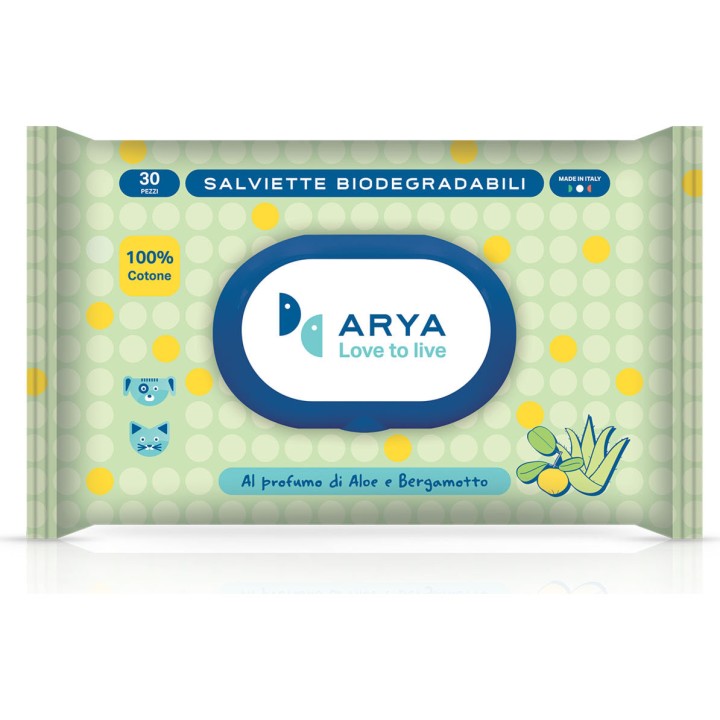 Arya Wipes with Aloe and Bergamot Scent 30 Wipes