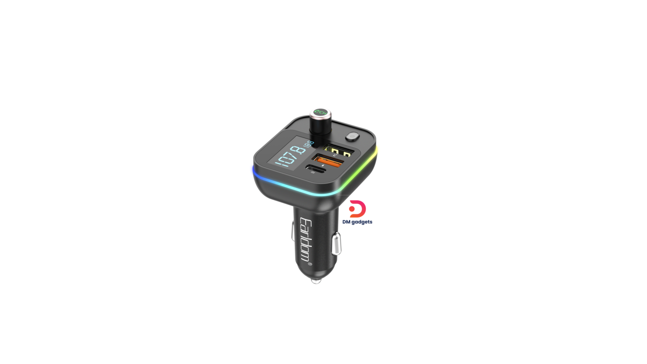 81AA#Earldom®ET-M87 FM Transmitter-Bluetooth USB Type-C PD 3.1A – Black