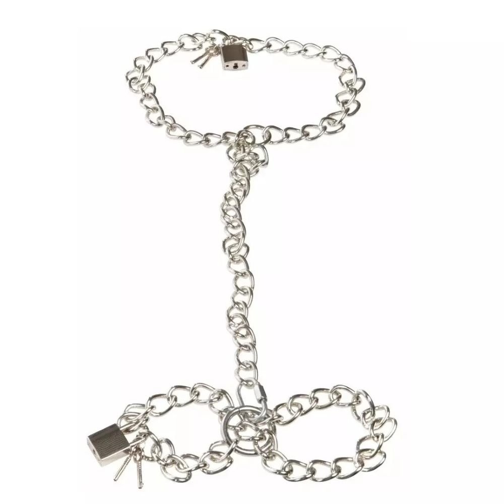 CHAIN COLLAR, LEASH & HANDCUFFS