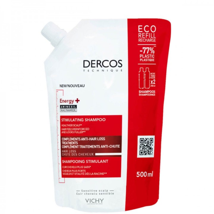 Vichy Dercos Energy+ Stimulating Shampoo Refill 500Ml
