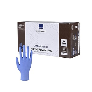 Abena Antimicrobial Nitrile Powder-Free Blue, Gloves, 100 x xl/s
