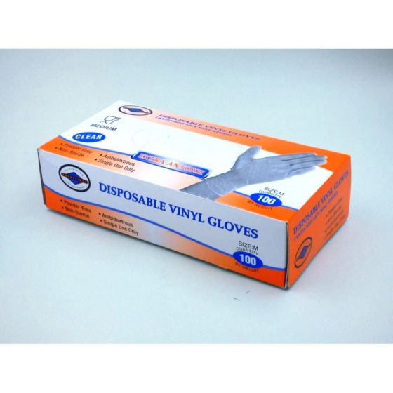 Thalassinos Vinyl Disposable gloves Clear Large 100.pieces - Transparent vinyl gloves