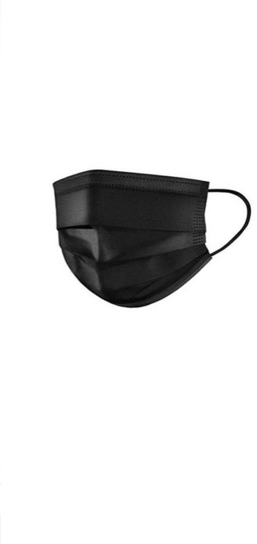MASKS – BLACK DISPOSABLE 3PLY – BOX OF 50