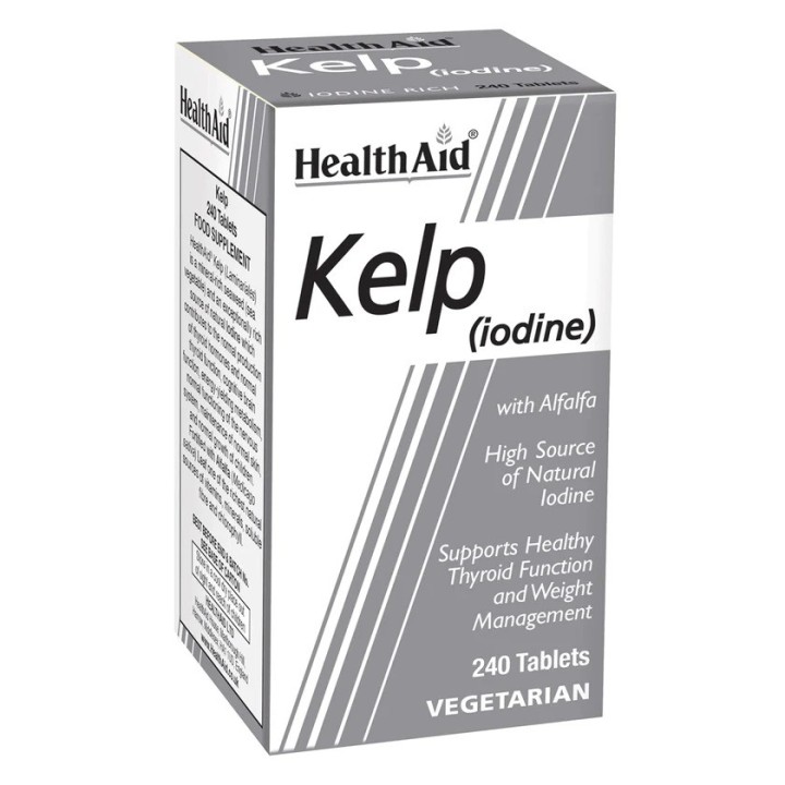 Health Aid Kelp High Source Of Natural Iodine Supports Healthy Thyroid Function 150Mg 240 Tablets
