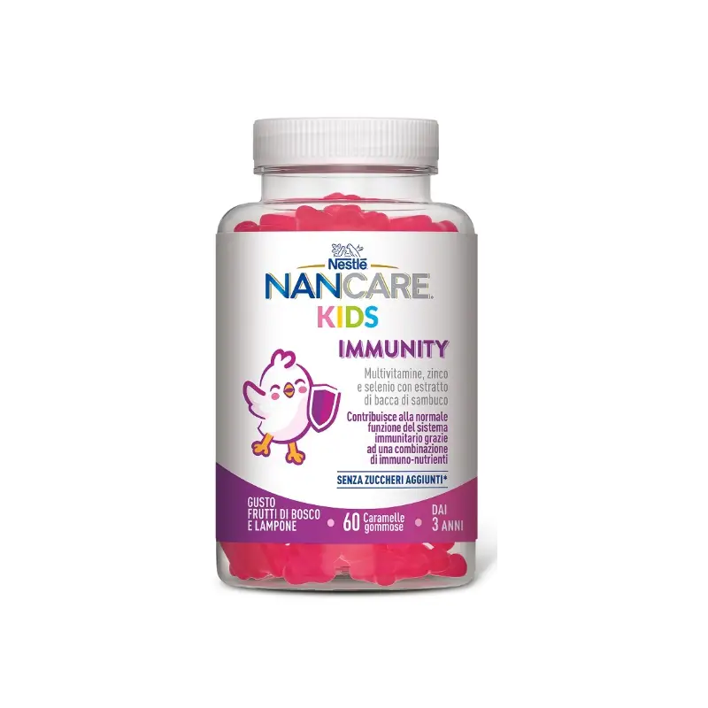 Nancare Kids Gummies Immunity Raspberry and Red Berries flavor 60 gummies