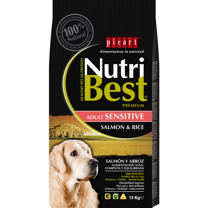 Picart Premium Nutribest Adult Dog's Dry Food Sensitive Salmon & Rice 3Kg