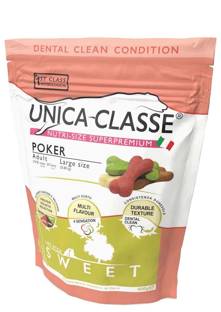 Unica Classe Poker Sweet Adult Large Size Dog Biscuits 400gr