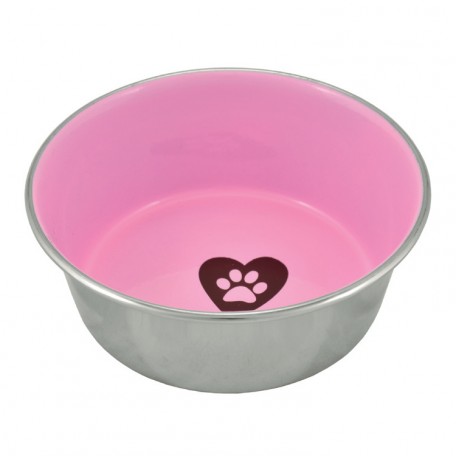 Nayeco Love Paw Non Slip Stainless Pink bowl 550ml