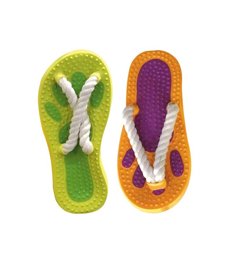 Latex Paw Slipper Green Orange  - pet summer essential
