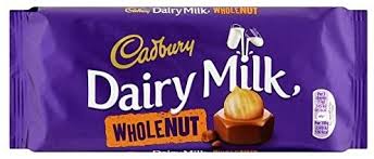 Cadbury Dairy Milk WholeNut Chocolate Bar 120G