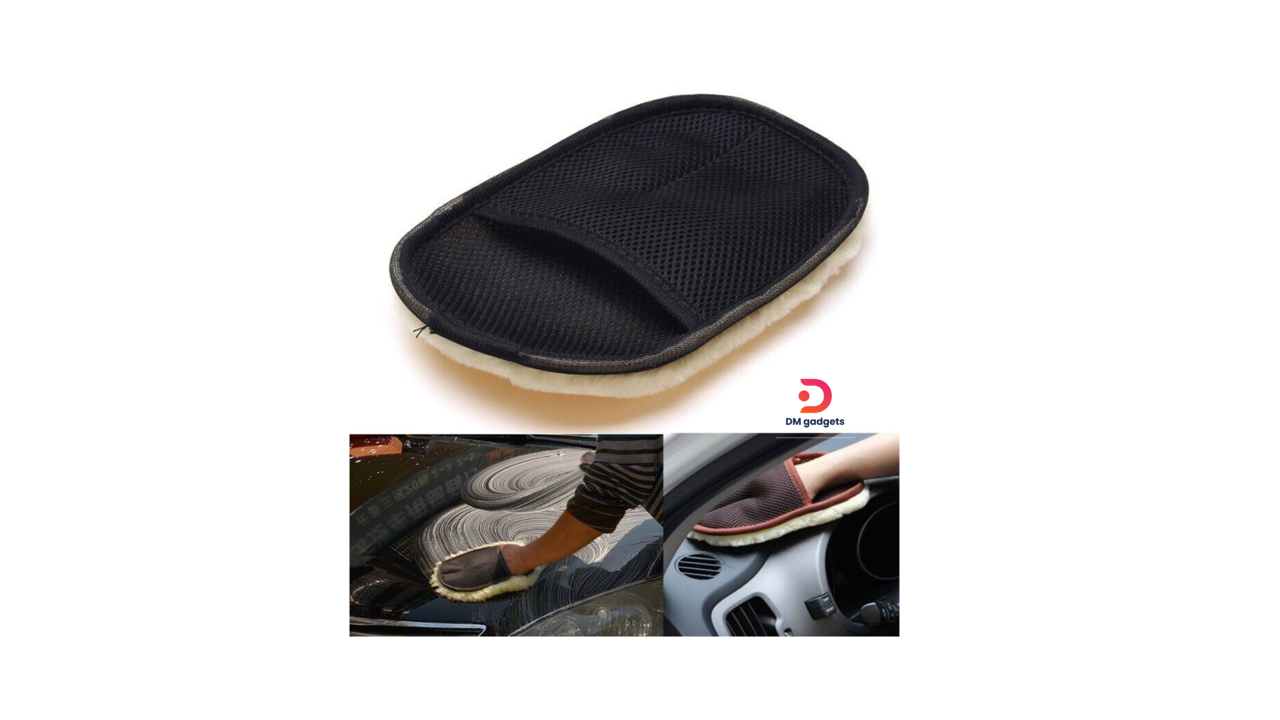 635N7#Carfans®CF13104 Waterproof Car Wash Gloves -Black-Gold