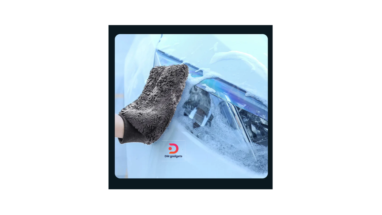635N14#Carfans®CF13121 Microfiber Car Cleaning Glove Washing Car Wash Dust Home Clean Detailing Tool -Grey