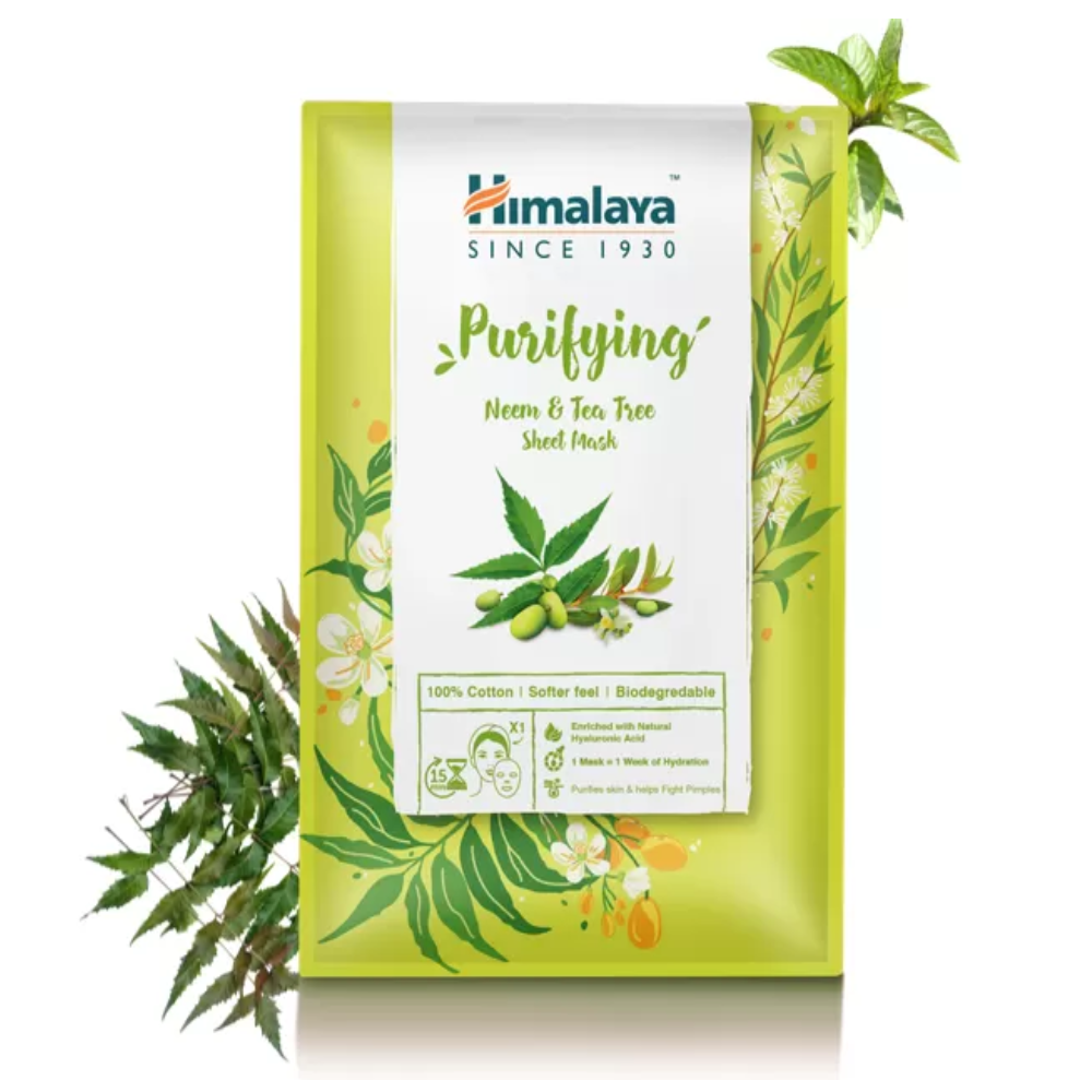 Purifying Neem And Tea Tree Sheet Mask, 1 Pc, Himalaya