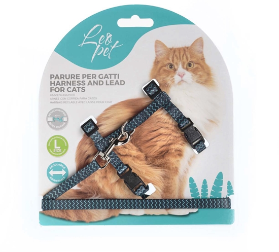 Leo Pet Cat Harness/lead Zigzag - Large