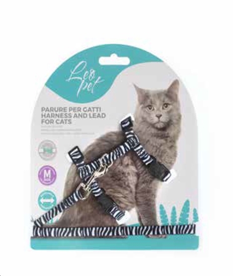 Leo Pet Cat Harness/lead Animal Print - Medium