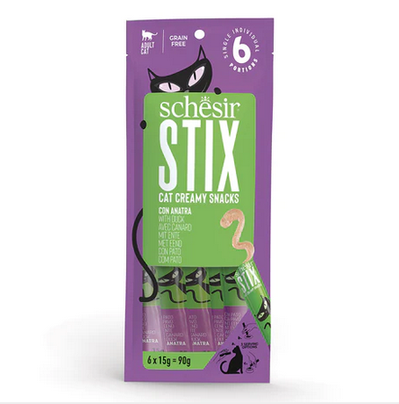 Schesir Cat Stix Duck Creamy Snacks - 90gr