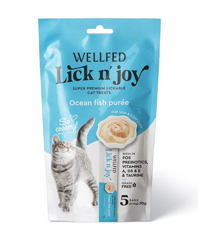 Wellfed Lick N Joy Ocean Fish - 70gr