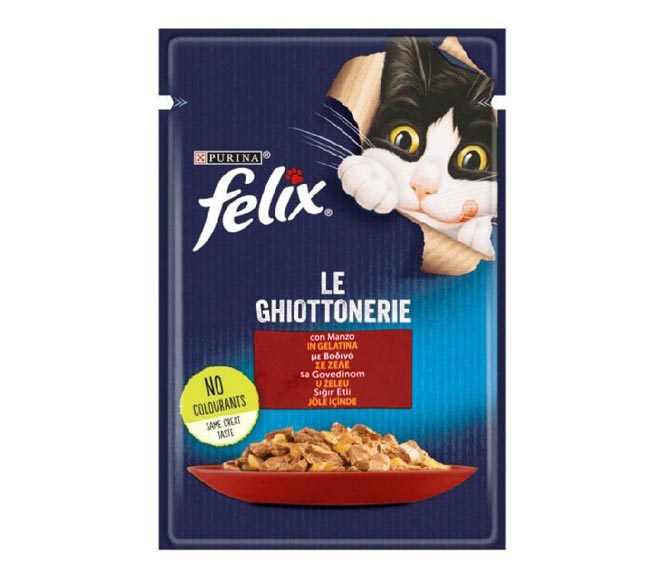 Purina Felix Beef Pouch In Jelly - 85gr