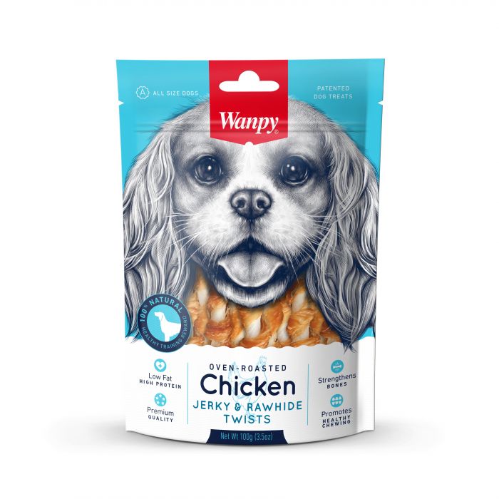 Wanpy - Chicken Jerky & Rawhide Twists - 100gr