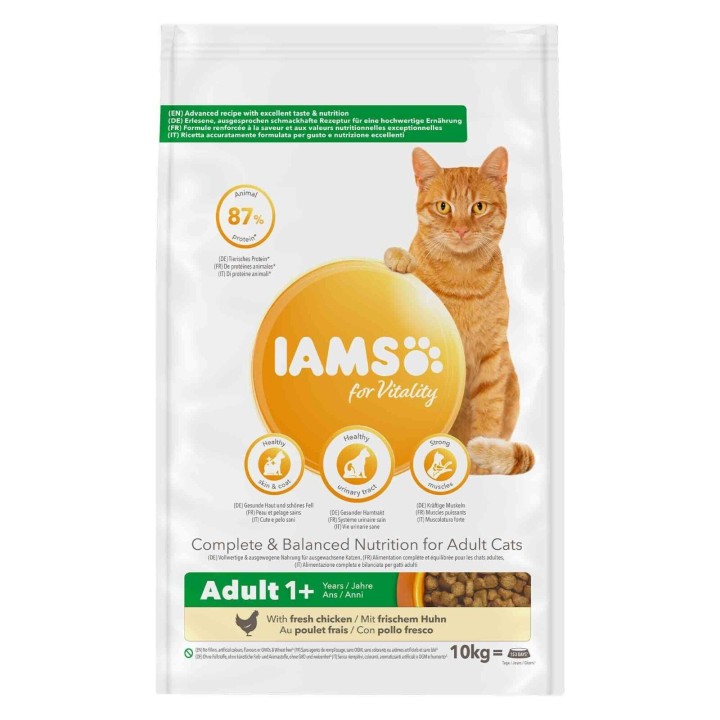 Iams Adult 1+ Years Cat With Chicken - 10 Kg