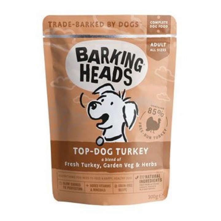 Barking Heads Canine Wet Pouch Top Dog Turkey - 300gr