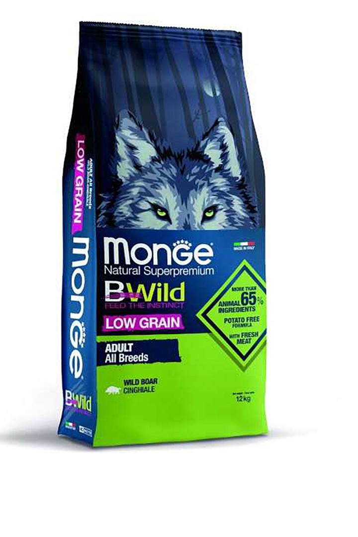 Monge Bwild Low Grain – Wild Boar – All Breeds Adult - 12 Kg