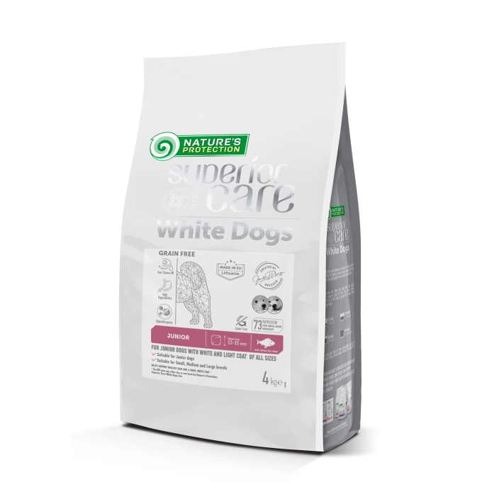 Natures Protection Superior Care Dry Grain Free Pet Food With White Fish For Growing Dogs Of All 40G - 40gr