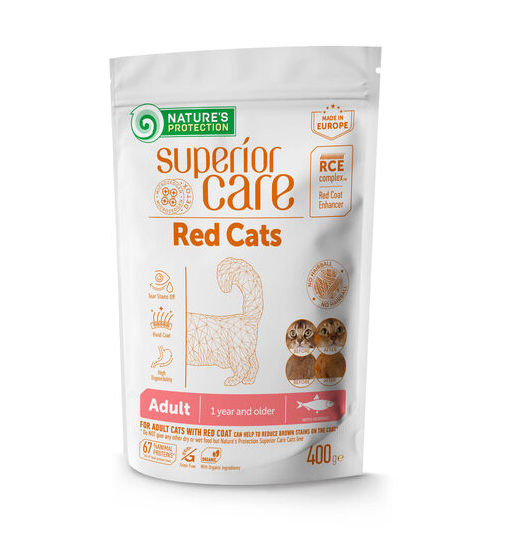 Natures Protection Superior Care Red Cats Grain Free Herring Adult Dry Food - 400gr
