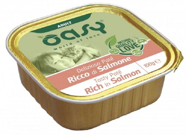 Oasy Tasty Pate Rich In Salmon For Adult Cat - 100gr