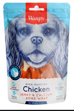 Wanpy Chicken Jerky & Calcium - 100gr