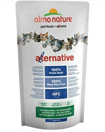 Almo Nature Alternative Dry Cat Adult With 100% Fresh Quail And Rice 750G - 750gr