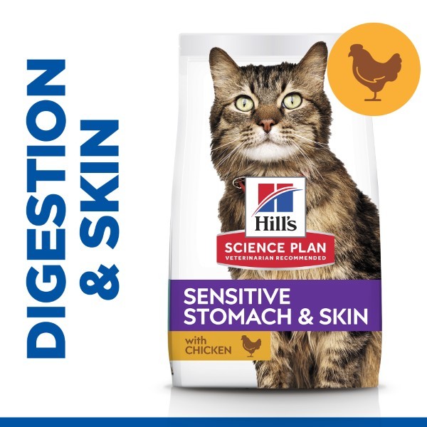 Hill's Science Plan Sensitive Stomach & Skin Adult Cat Food With Chicken - 300gr