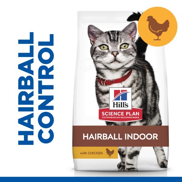 Hill's Science Plan Hairball Indoor Adult Cat Food With Chicken - 10 Kg