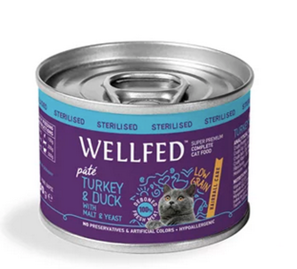 Wellfed Sterilised And Hairball Turkey And Duck - 200gr